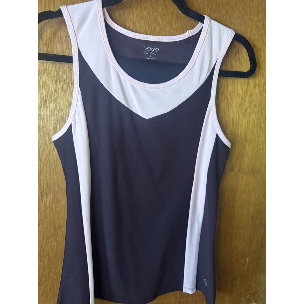 Vogo Athletica Womens Racerback Tank Top Purple Pink Colorblock Gym Yoga M